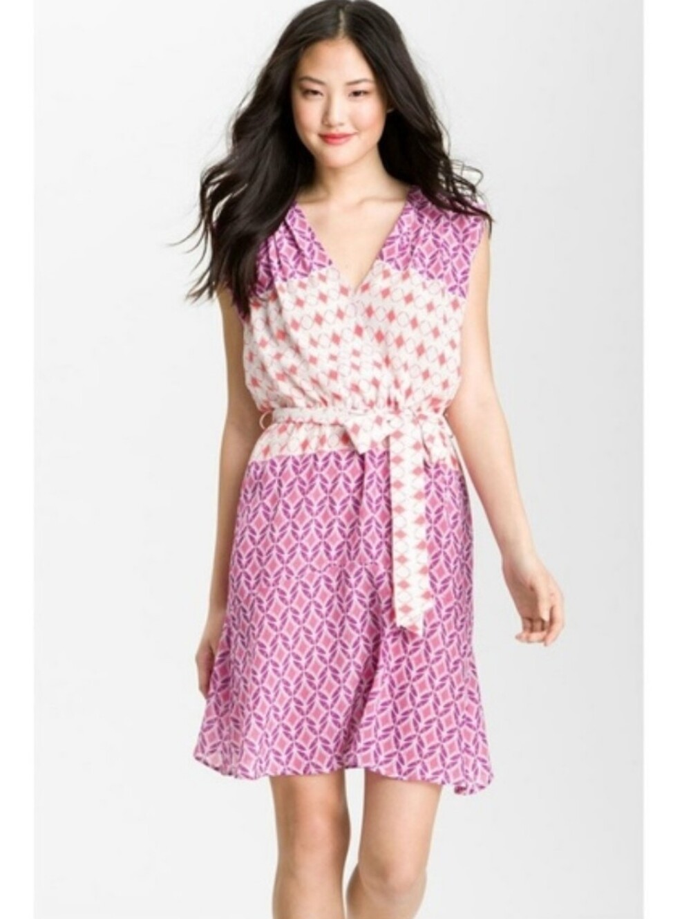 Presley Skye May Print Silk Dress Size Medium Feminine Girly Boho